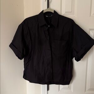 Zara Black Button-Up Shirt
